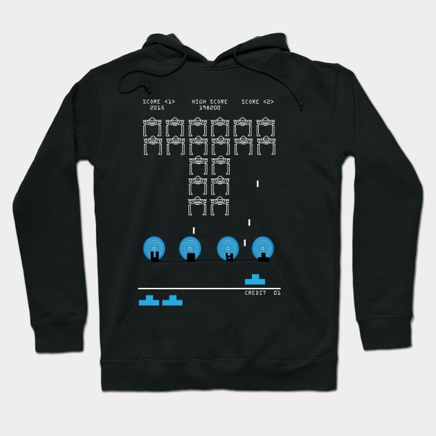 Tron Meets Space Invaders Hoodie by Designrede